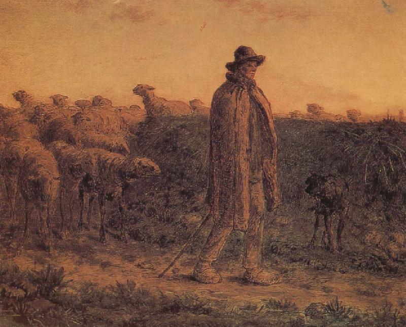 Jean Francois Millet Detail of Shepherden with his sheep Sweden oil painting art